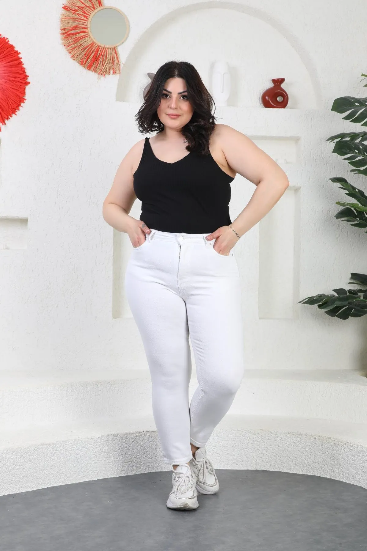 Skinny Kot Pantolon 815 Beyaz
