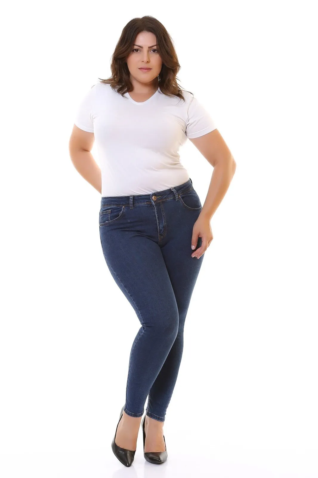 Skinny Kot Pantolon 815 Düz Koyu Rins