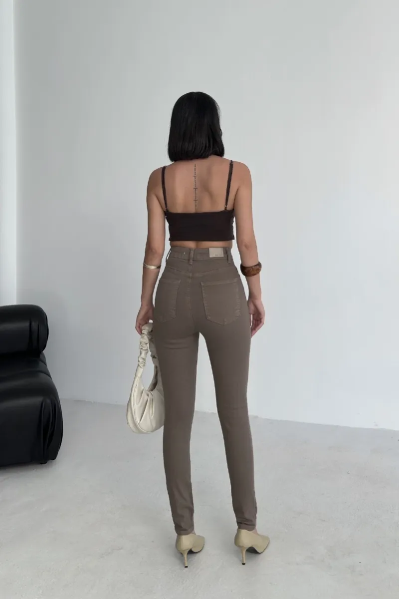Skinny Kot Pantolon 815 Toprak