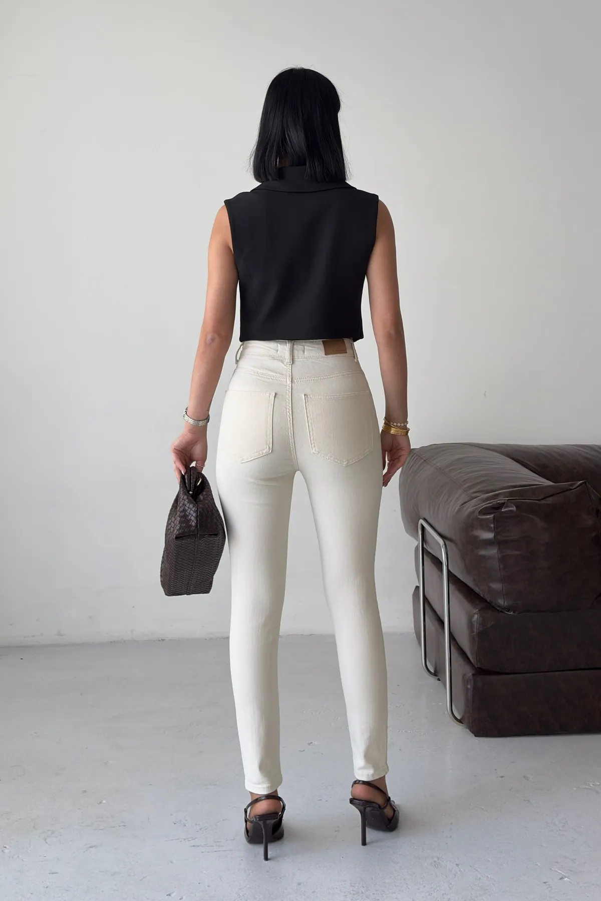 Skinny Kot Pantolon 815 Naturel