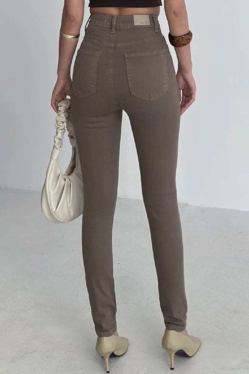 Skinny Kot Pantolon 815 Toprak